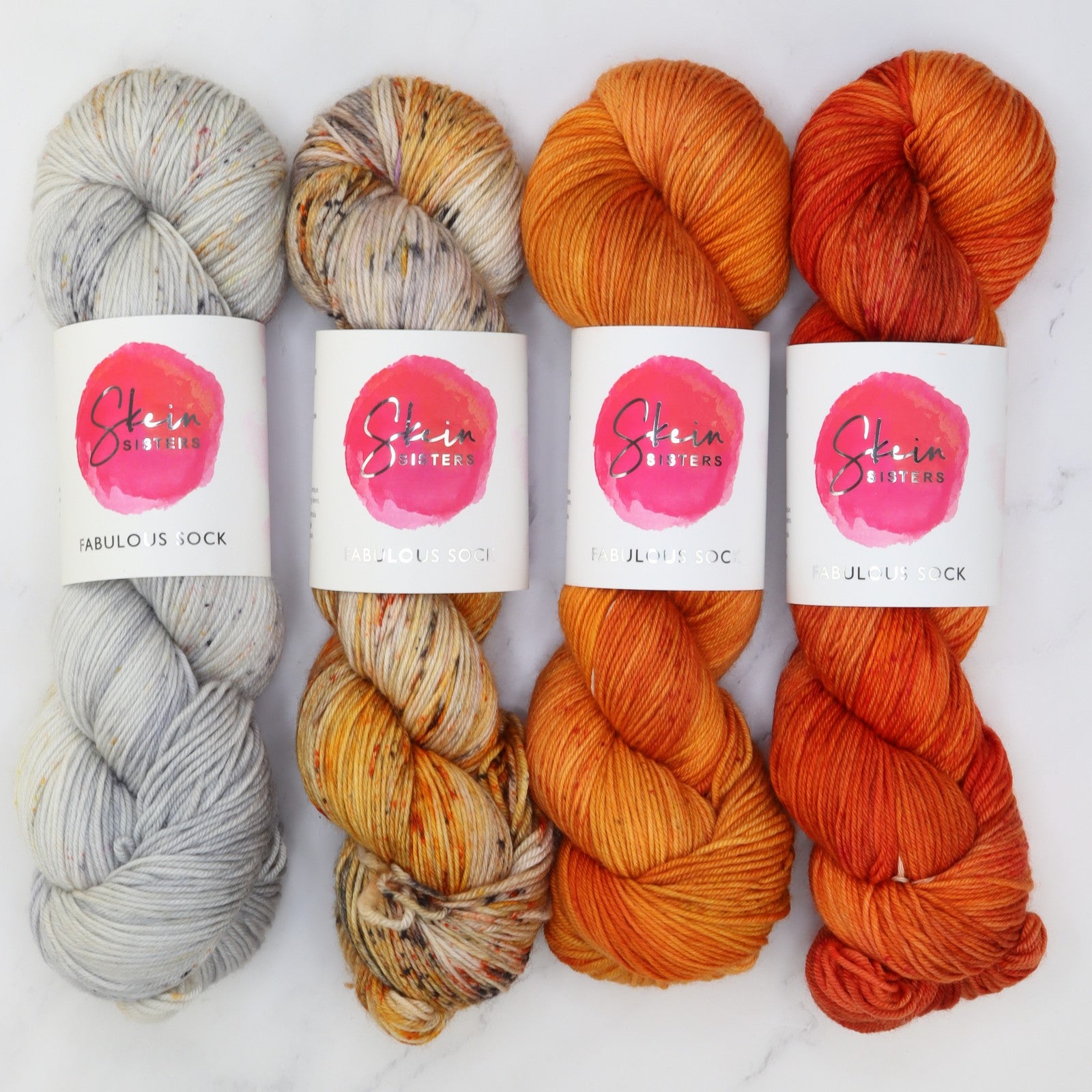 Fabulous Sock Gradient Sets in colourway Inferno – 4ply weight merino, nylon yarn