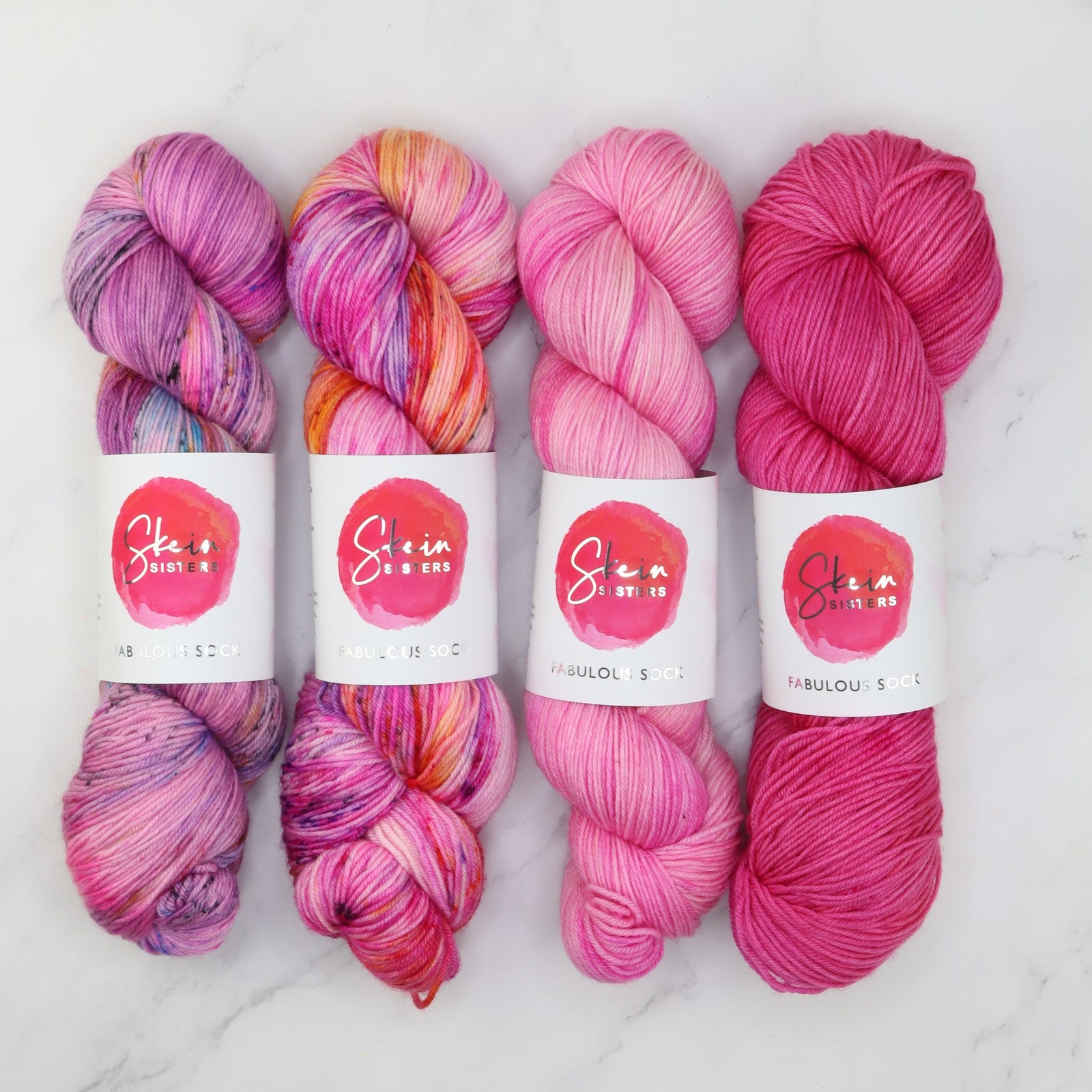 Fabulous Sock Gradient Sets in colourway PSSO Pink – 4ply weight merino, nylon yarn