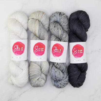 Fabulous Sock Gradient Sets in colourway Quicksilver – 4ply weight merino, nylon yarn