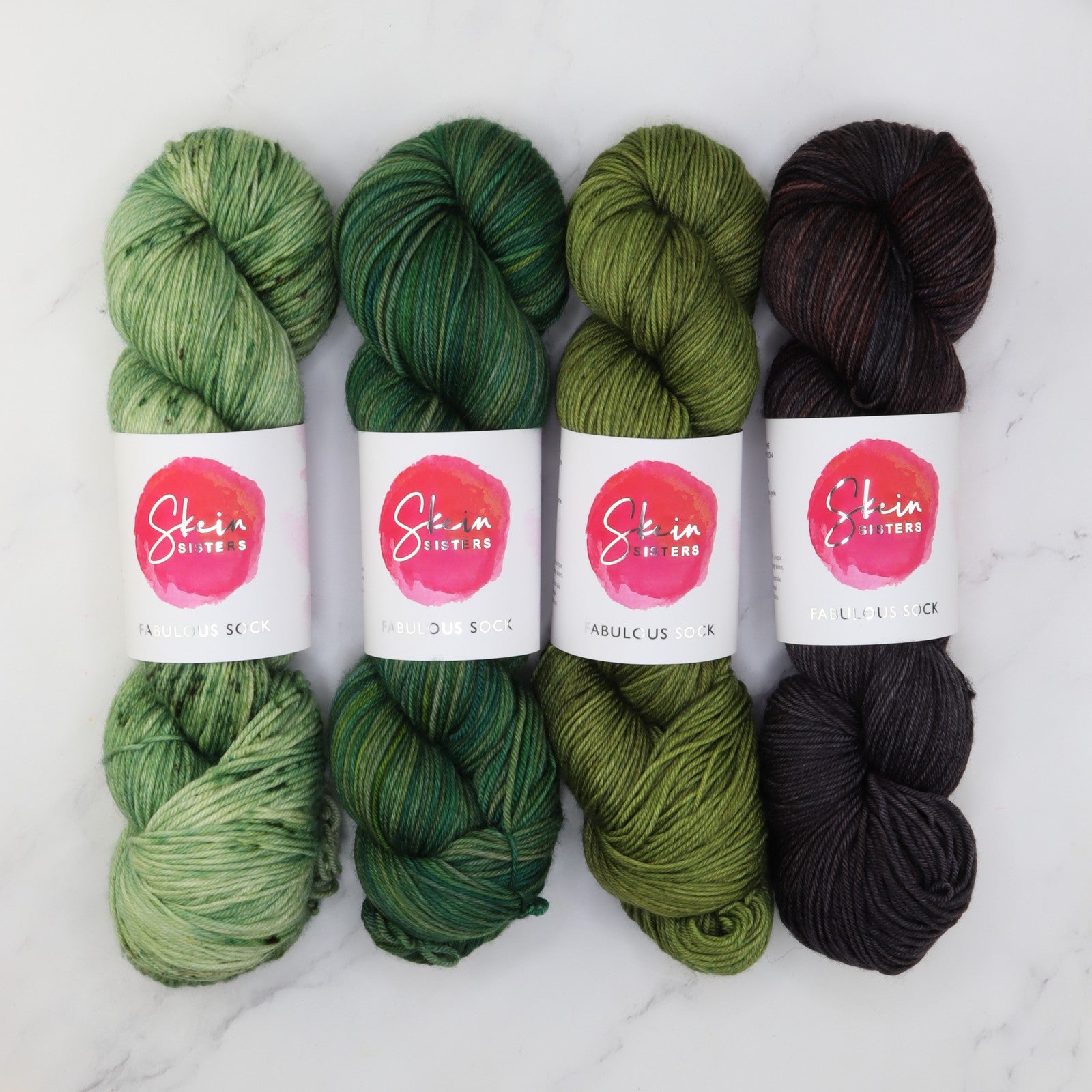 Fabulous Sock Gradient Sets in colourway Ribbit – 4ply weight merino, nylon yarn