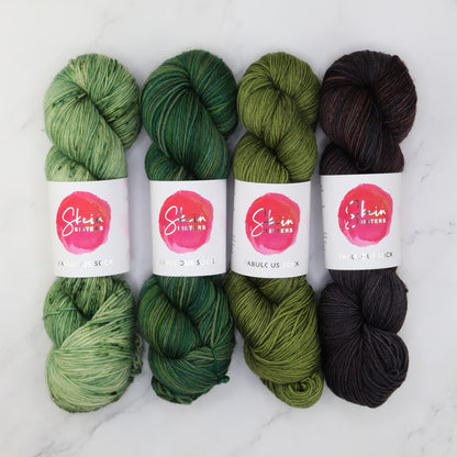 Fabulous Sock Gradient Sets in colourway Ribbit – 4ply weight merino, nylon yarn
