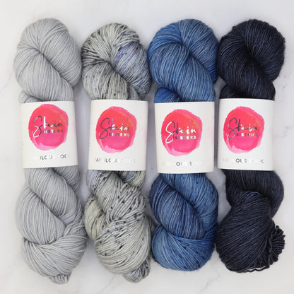 Fabulous Sock Gradient Sets in colourway Satellite Link – 4ply weight merino, nylon yarn