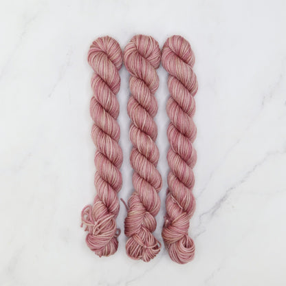 Skein Sisters Fabulous Sock Minis 20g/80m in colourway Blush – 4ply weight merino, nylon yarn