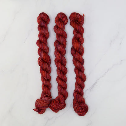 Skein Sisters Fabulous Sock Minis 20g/80m in colourway Brown Boronia – 4ply weight merino, nylon yarn