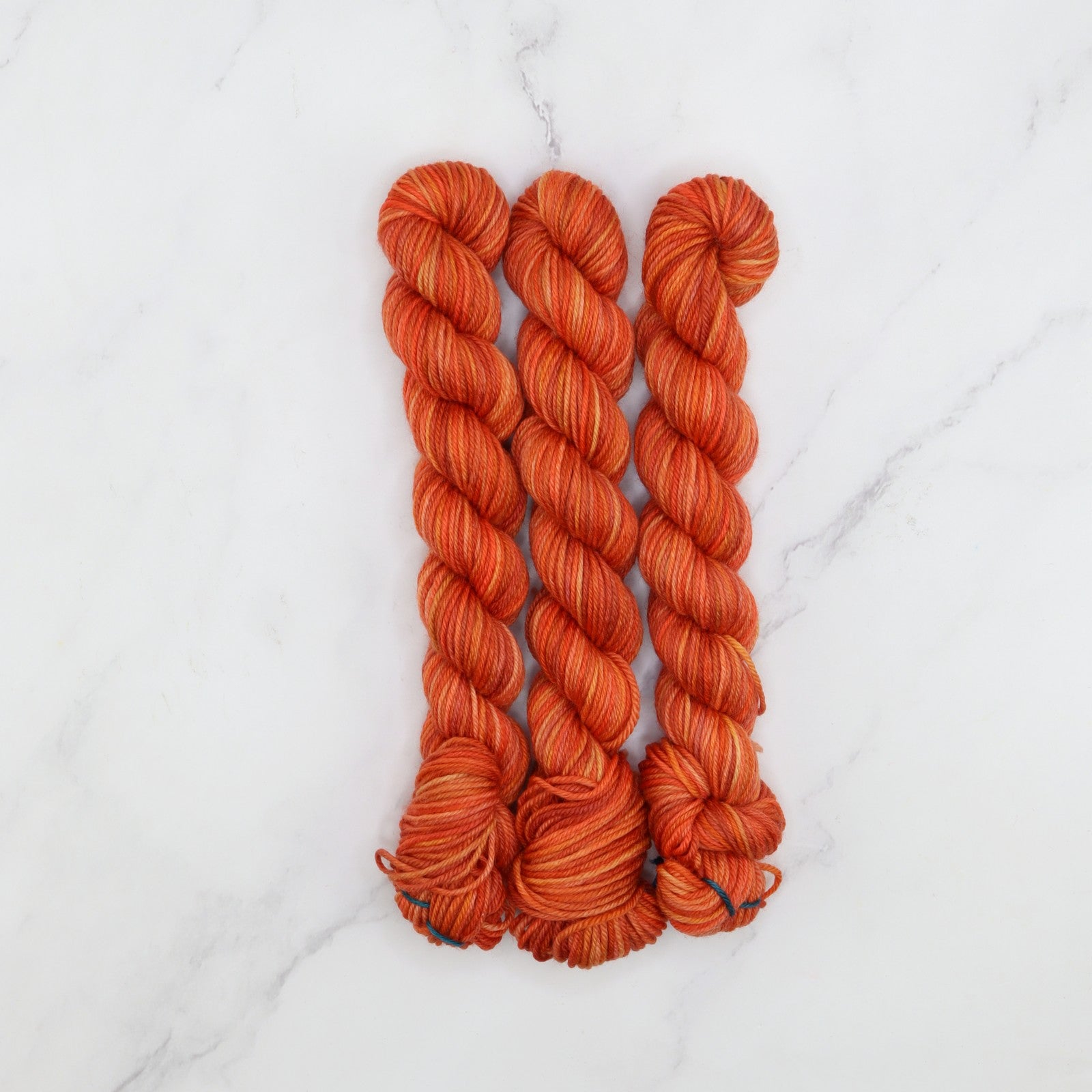 Skein Sisters Fabulous Sock Minis 20g/80m in colourway Burnt Orange – 4ply weight merino, nylon yarn