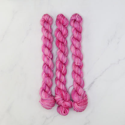 Skein Sisters Fabulous Sock Minis 20g/80m in colourway Coconut Ice – 4ply weight merino, nylon yarn