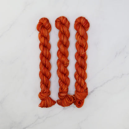 Skein Sisters Fabulous Sock Minis 20g/80m in colourway Disco Inferno – 4ply weight merino, nylon yarn