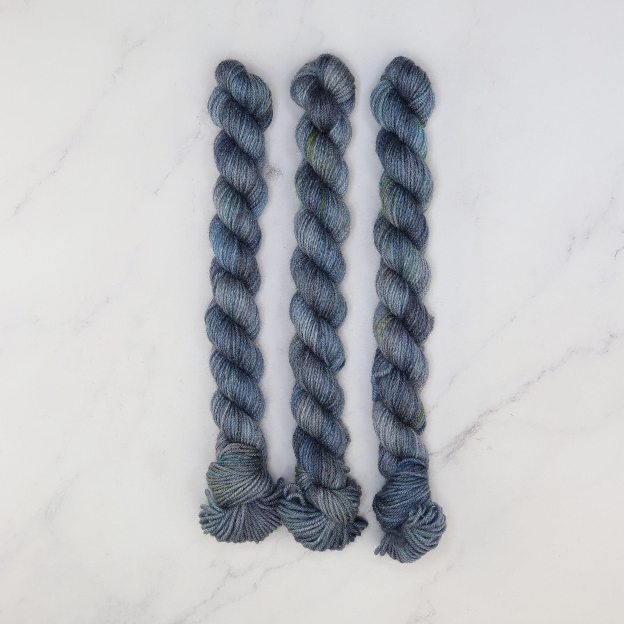 Skein Sisters Fabulous Sock Minis 20g/80m in colourway Double Denim – 4ply weight merino, nylon yarn