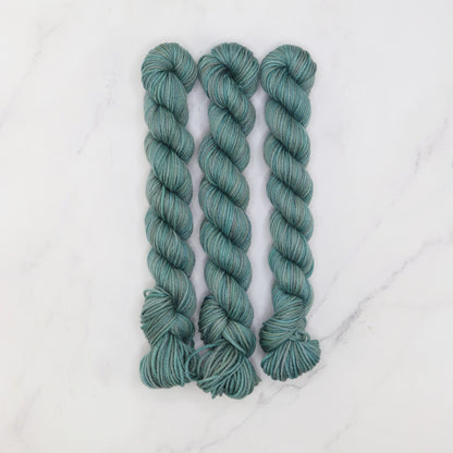 Skein Sisters Fabulous Sock Minis 20g/80m in colourway Faded Teal – 4ply weight merino, nylon yarn