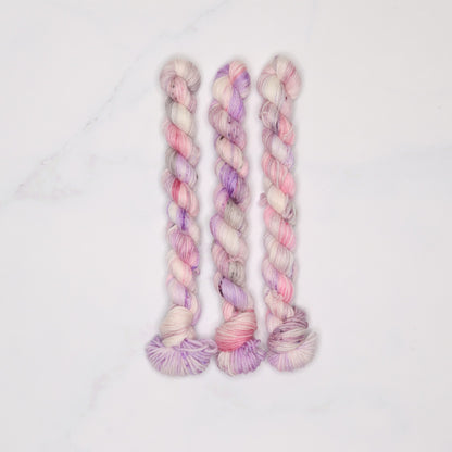 Skein Sisters Fabulous Sock Minis 20g/80m in colourway Fairy Dust – 4ply weight merino, nylon yarn