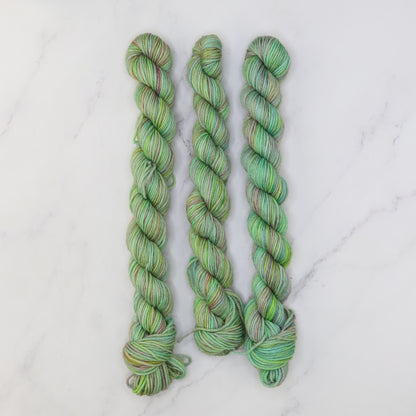 Skein Sisters Fabulous Sock Minis 20g/80m in colourway Herbal – 4ply weight merino, nylon yarn