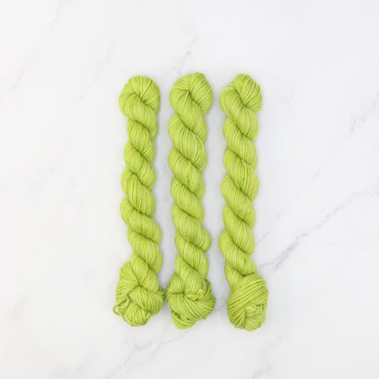 Skein Sisters Fabulous Sock Minis 20g/80m in colourway Limelight – 4ply weight merino, nylon yarn