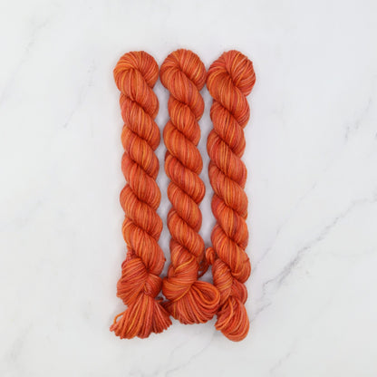 Skein Sisters Fabulous Sock Minis 20g/80m in colourway Marmalade – 4ply weight merino, nylon yarn