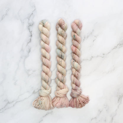Skein Sisters Fabulous Sock Minis 20g/80m in colourway Paperbark – 4ply weight merino, nylon yarn