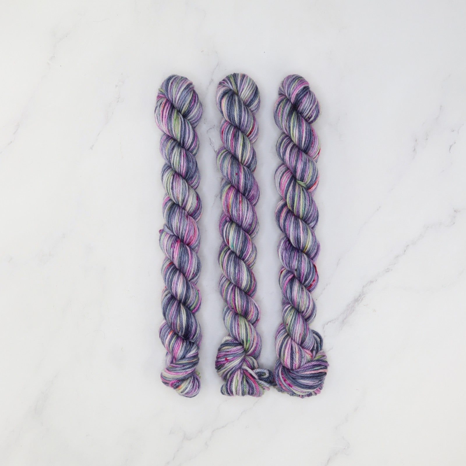 Skein Sisters Fabulous Sock Minis 20g/80m in colourway Passionflower – 4ply weight merino, nylon yarn