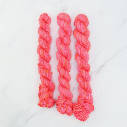 Skein Sisters Fabulous Sock Minis 20g/80m in colourway Popsicle – 4ply weight merino, nylon yarn