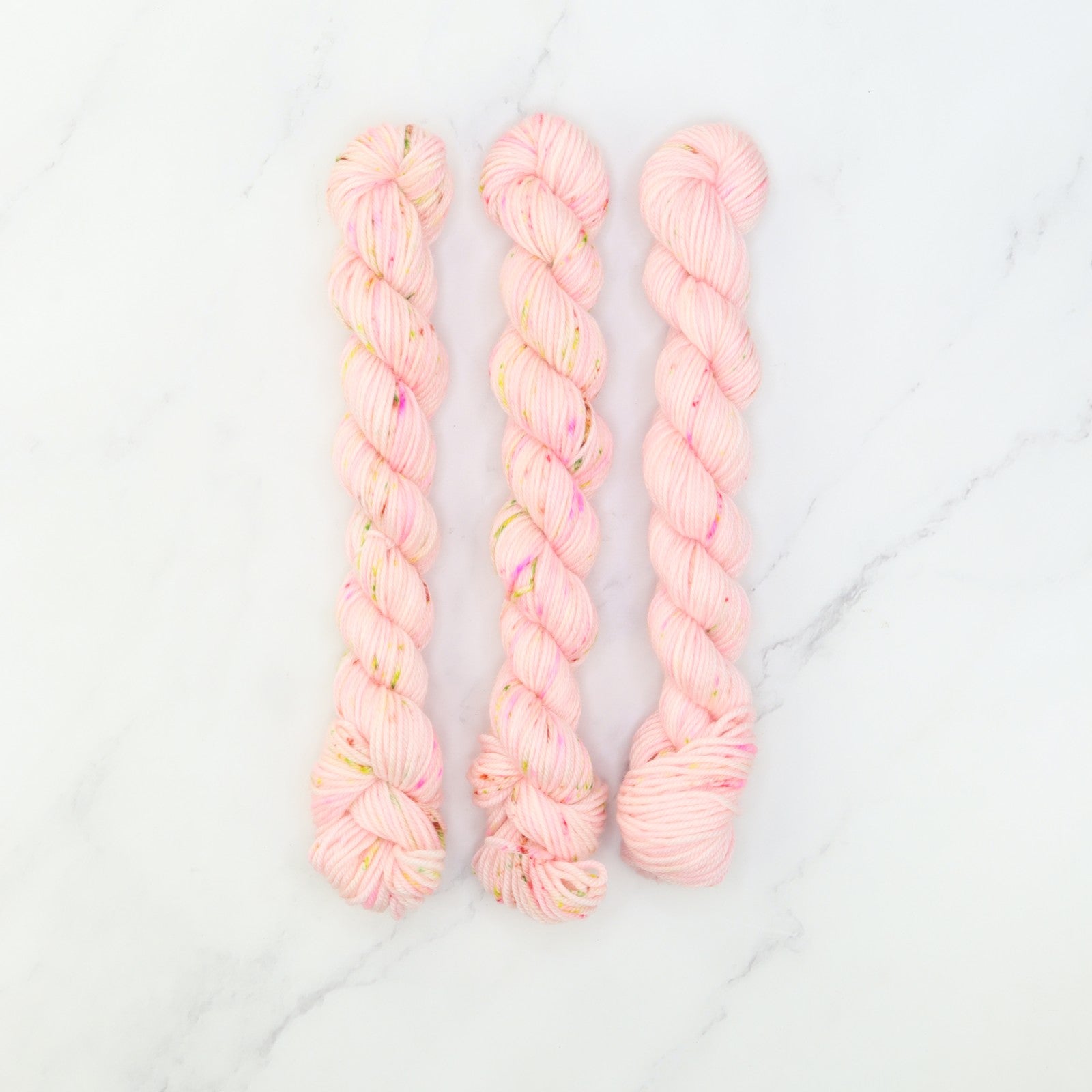 Skein Sisters Fabulous Sock Minis 20g/80m in colourway Pretty in Pink – 4ply weight merino, nylon yarn