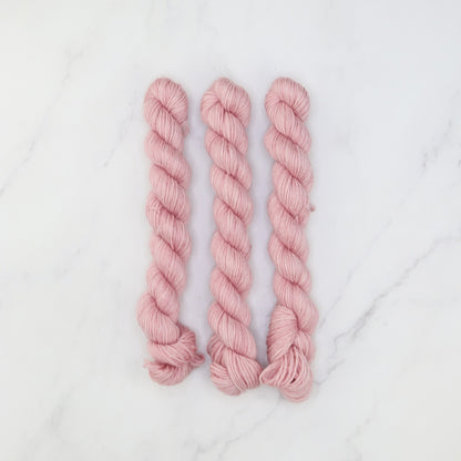 Skein Sisters Fabulous Sock Minis 20g/80m in colourway Rosy Tea – 4ply weight merino, nylon yarn