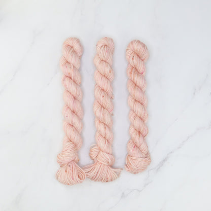 Skein Sisters Fabulous Sock Minis 20g/80m in colourway Sweet Peach – 4ply weight merino, nylon yarn