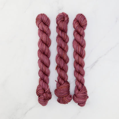Skein Sisters Fabulous Sock Minis 20g/80m in colourway Velveteen – 4ply weight merino, nylon yarn