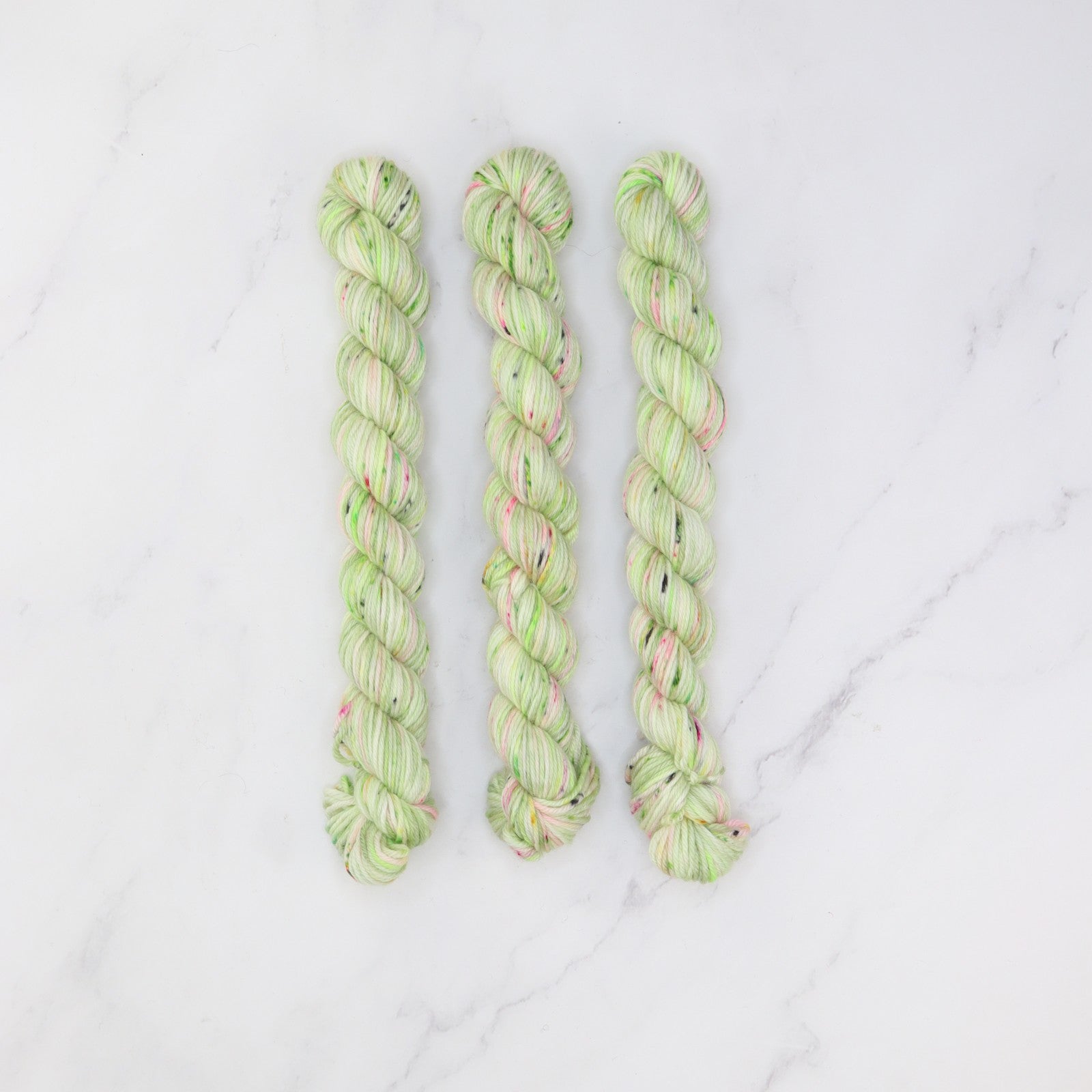 Skein Sisters Fabulous Sock Minis 20g/80m in colourway Watermelon Rind – 4ply weight merino, nylon yarn
