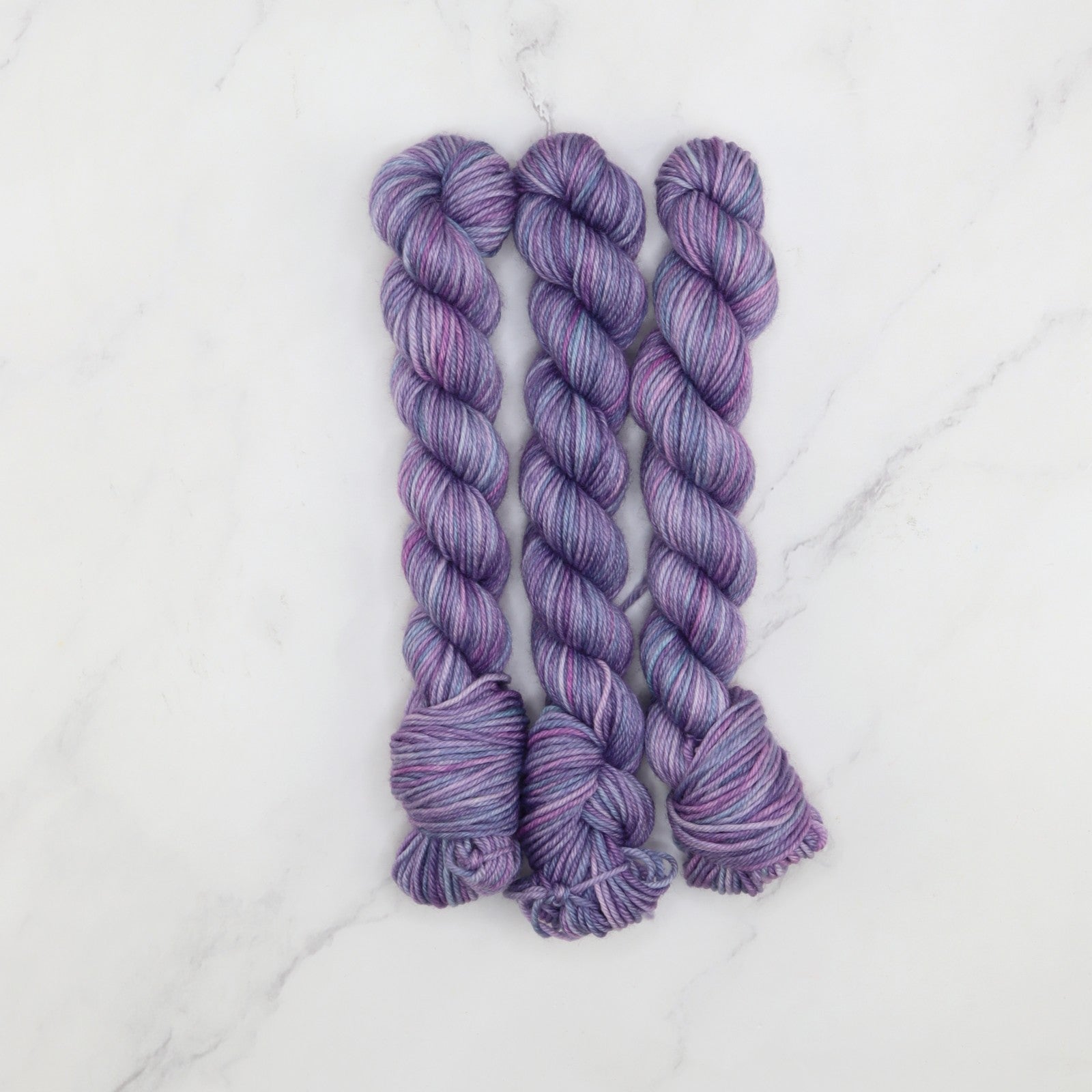 Skein Sisters Fabulous Sock Minis 20g/80m in colourway Wisteria – 4ply weight merino, nylon yarn
