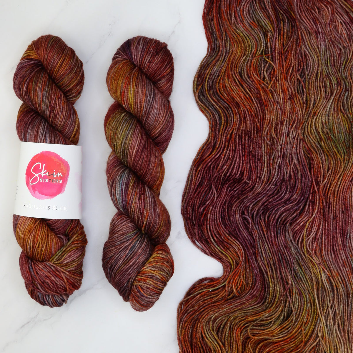 Skein Sisters Fabulous Sock in Antique Shop, the yarn for the Outline Tee Kit