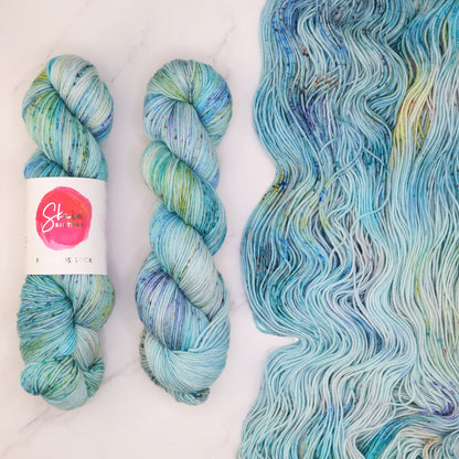 Skein Sisters Fabulous Sock in Celestial, the yarn for the Outline Tee Kit
