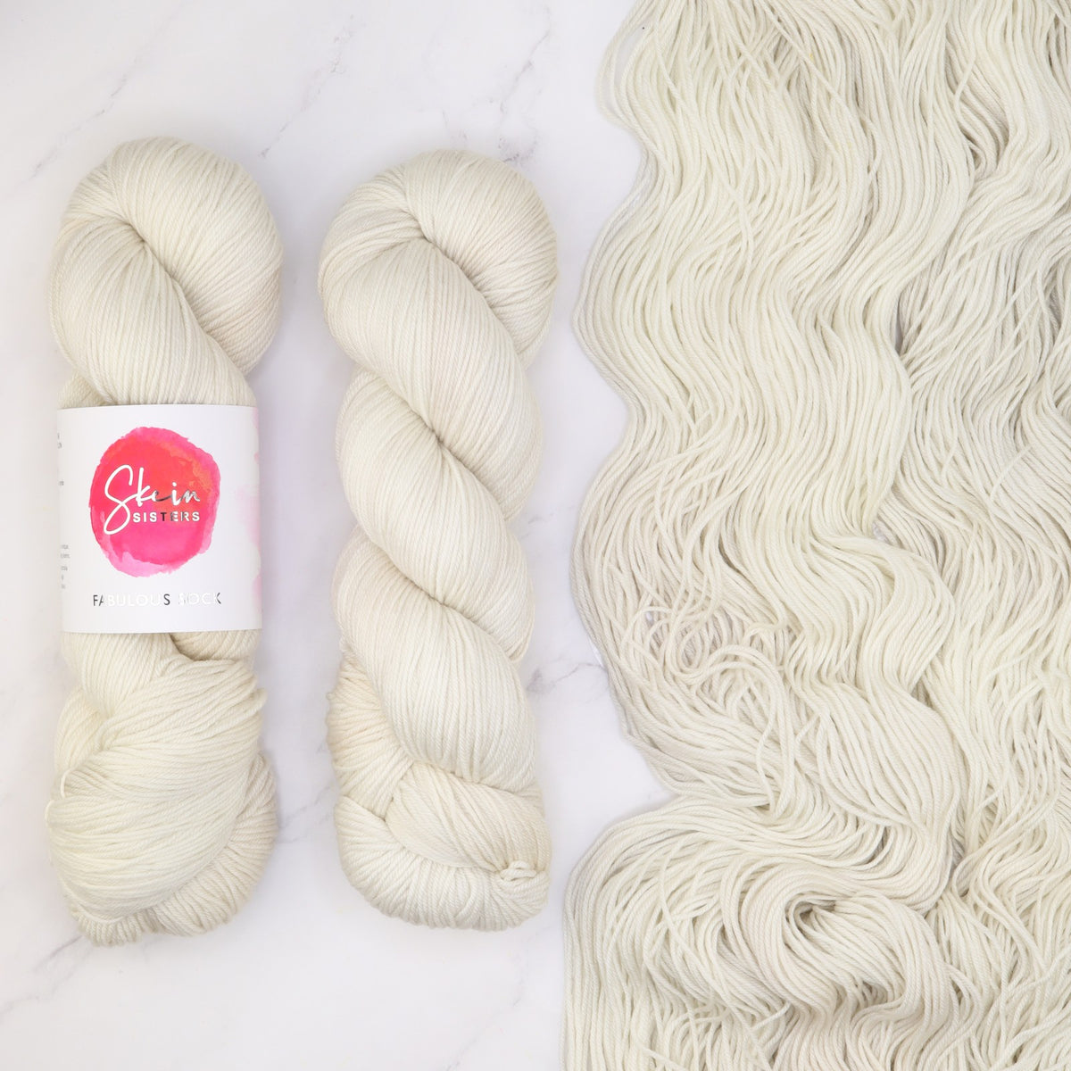 Skein Sisters Fabulous Sock in Purly Pearl, the yarn for the Outline Tee Kit