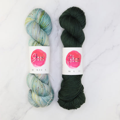 Westknits Go Go Dynamo Shawl kit, colourway Agave