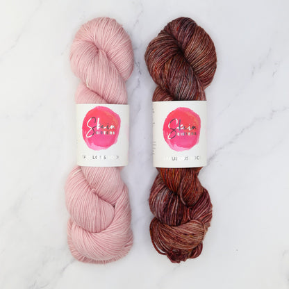 Westknits Go Go Dynamo Shawl kit, colourway Rosy Antique