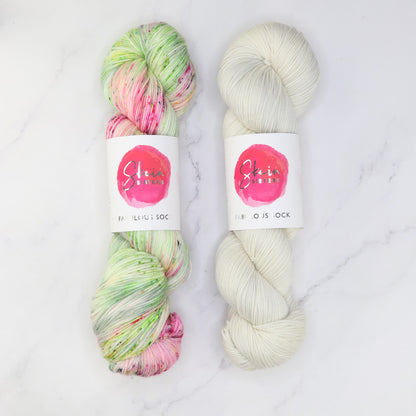Westknits Go Go Dynamo Shawl kit, colourway Watermelon Rind