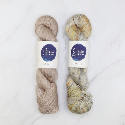 Krisanteema Shawl kit in Romance, colourway Marsupial