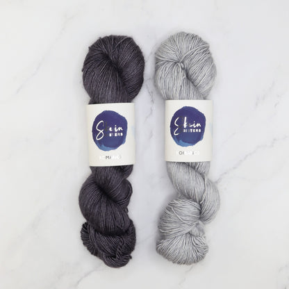 Krisanteema Shawl kit in Romance, colourway Mercurial