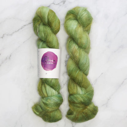 Skein Sisters Plume in colourway Crypsis – 2ply weight mohair, silk yarn