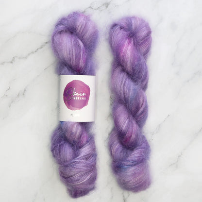 Skein Sisters Plume in colourway Lacy – 2ply weight mohair, silk yarn