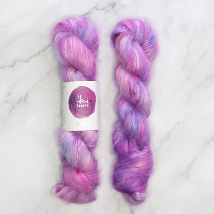 Skein Sisters Plume in colourway That's My Jam! – 2ply weight mohair, silk yarn