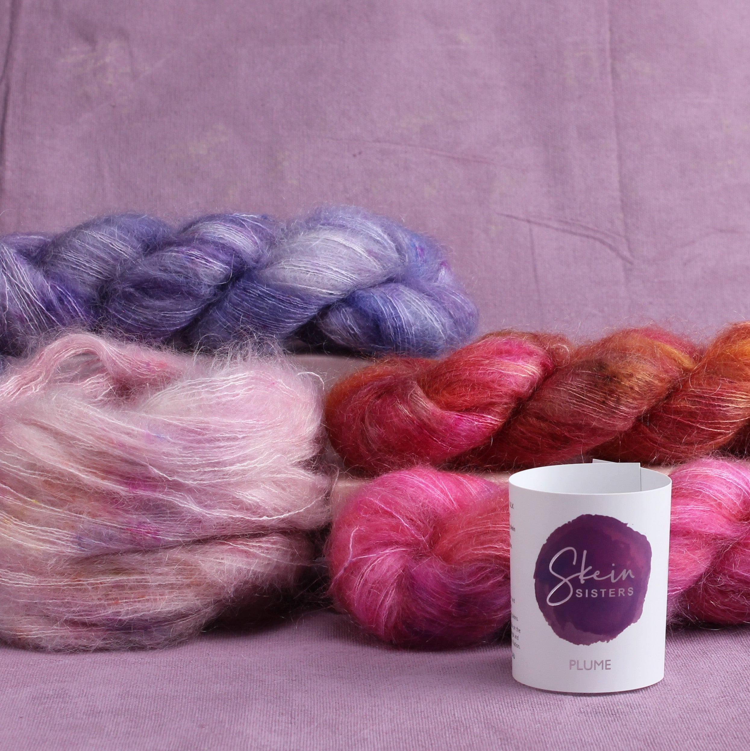 Skein Sisters Plume – 2ply weight mohair, silk yarn