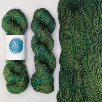 Poet Worsted – Three Skein Set in colourway Medusa – 10ply weight merino, nylon, silk yarn