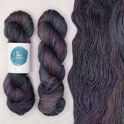 Poet Worsted – Two Skein Set in colourway Stolen Thunder – 10ply weight merino, nylon, silk yarn