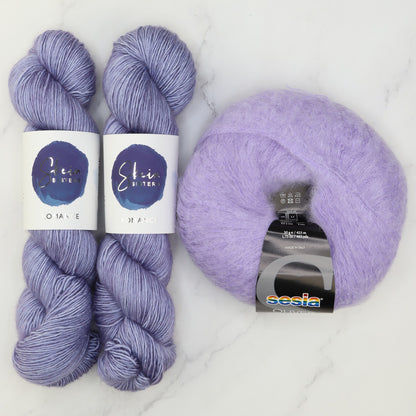 Ranunculus Sweater Yarn kit in Romance, colourway Faded Moon