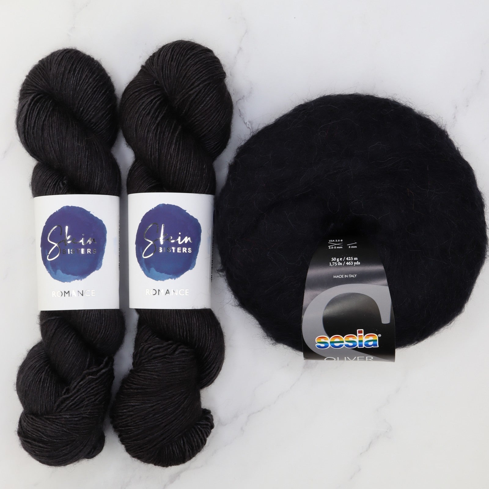 Ranunculus Sweater Yarn kit in Romance, colourway Morticia – view 2