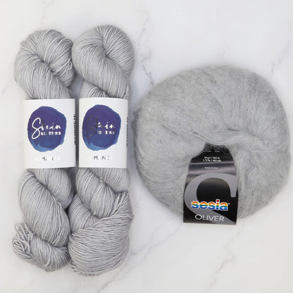 Ranunculus Sweater Yarn kit in Romance, colourway Satellite