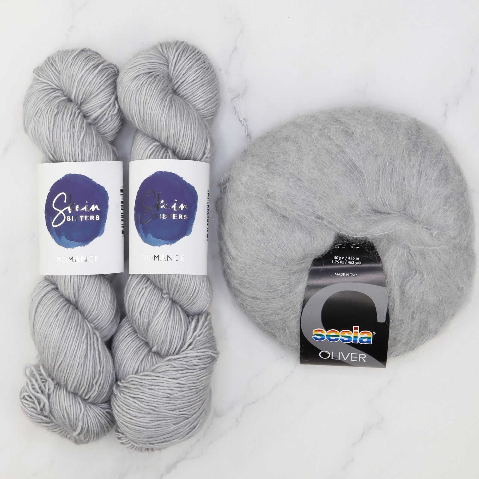 Ranunculus Sweater Yarn kit in Romance, colourway Satellite – view 2