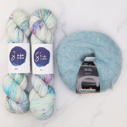 Ranunculus Sweater Yarn kit in Romance, colourway Waterlilies