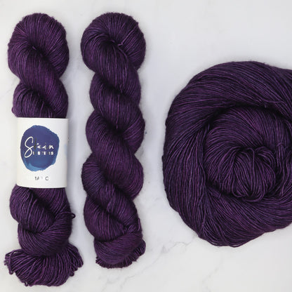 Skein Sisters Romance in colourway After Midnight – 4ply weight merino, silk yarn
