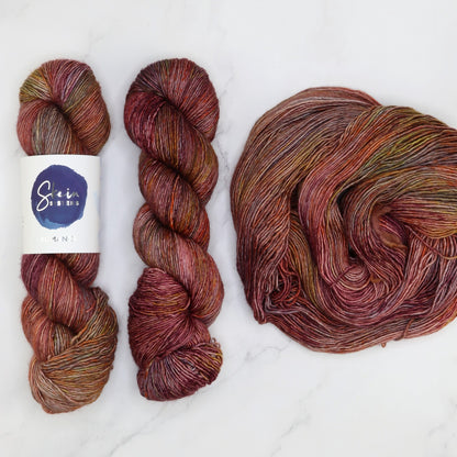 Skein Sisters Romance in colourway Antique Shop – 4ply weight merino, silk yarn