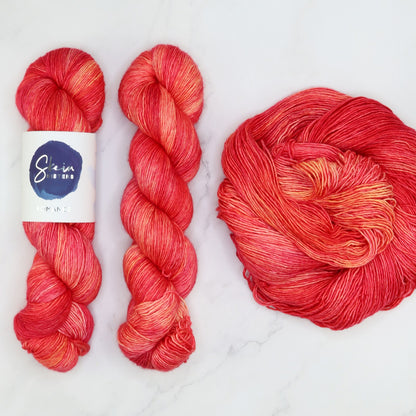 Skein Sisters Romance in colourway Blast Furnace – 4ply weight merino, silk yarn