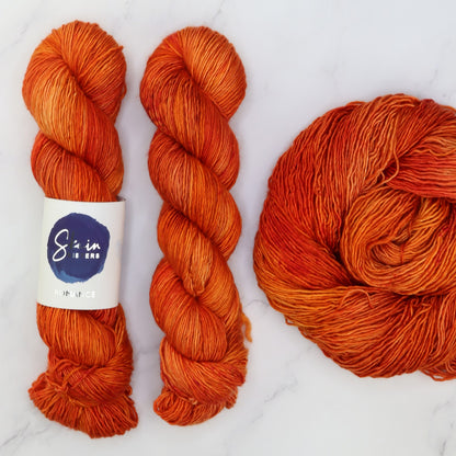 Skein Sisters Romance in colourway Disco Inferno – 4ply weight merino, silk yarn