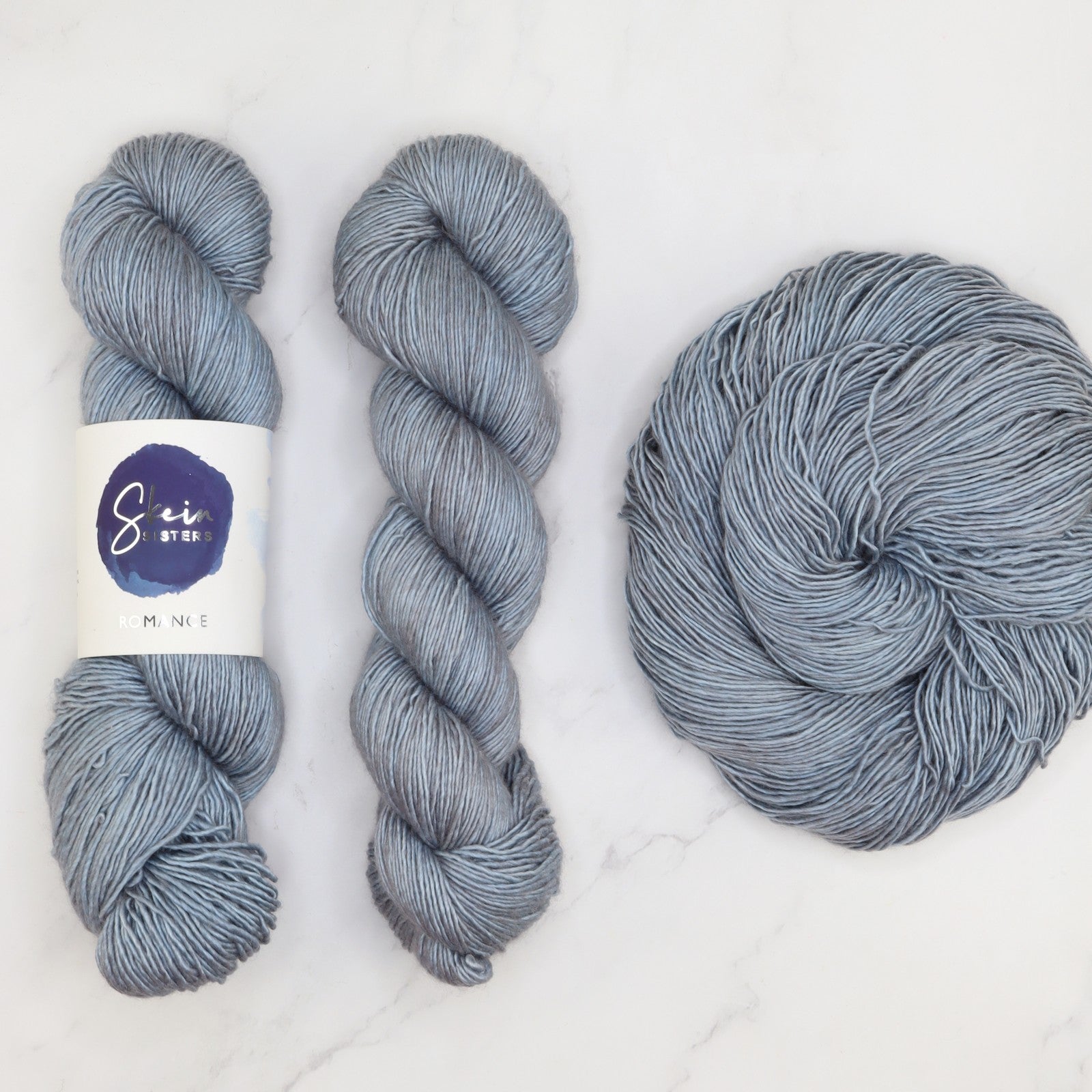 Skein Sisters Romance in colourway Dove Lake – 4ply weight merino, silk yarn